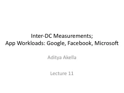 Inter-DC Measurements;