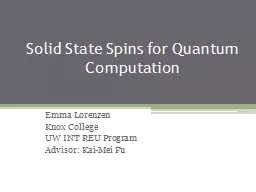 Solid State Spins for Quantum Computation