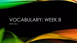 Vocabulary: Week 8