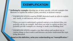 Exemplification