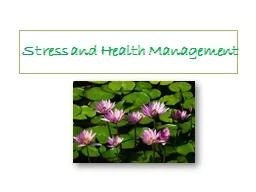 Stress and Health Management