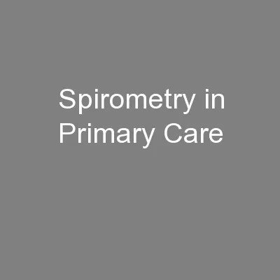 Spirometry in Primary Care
