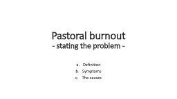 Pastoral burnout