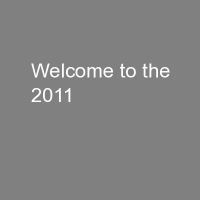 Welcome to the 2011