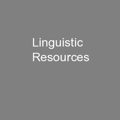 Linguistic Resources