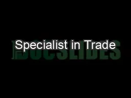 Specialist in Trade