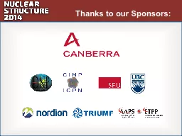 Thanks to our Sponsors: