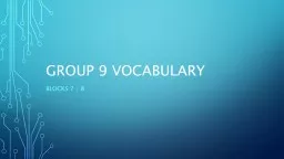Group 9 Vocabulary