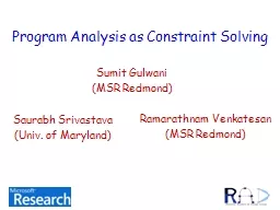 Program Analysis as Constraint Solving