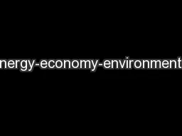 Energy-economy-environmental