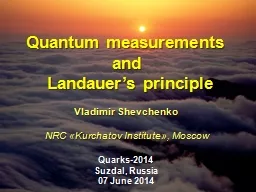 Quantum measurements