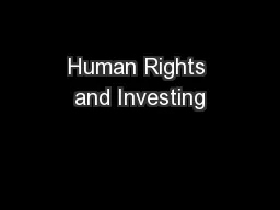 Human Rights and Investing