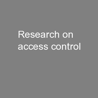 Research on access control