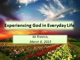 Experiencing God in Everyday Life