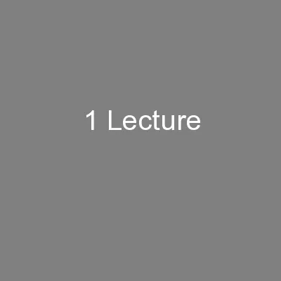 1 Lecture