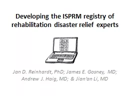 Developing the ISPRM registry of rehabilitation disaster re