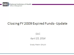 Closing FY 2009 Expired Funds- Update
