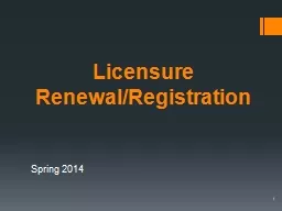 Licensure Renewal/Registration