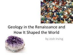 Geology in the Renaissance and How