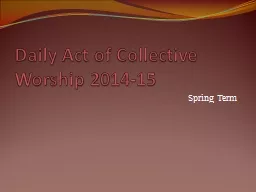 Daily Act of Collective Worship 2014-15