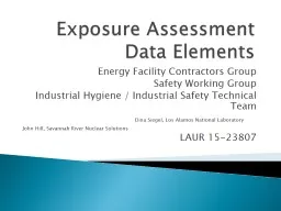 Exposure Assessment Data Elements