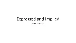 Expressed and Implied