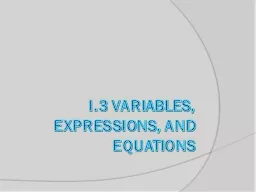 I.3 Variables, expressions, and equations
