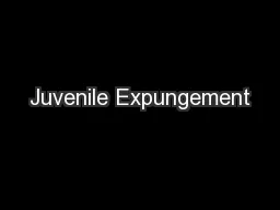 Juvenile Expungement