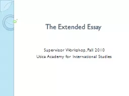 The Extended Essay