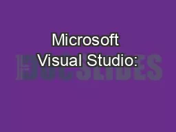 Microsoft Visual Studio: