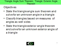 1 Triangle Angle Sum Theorem, Triangle Exterior Angle Theor