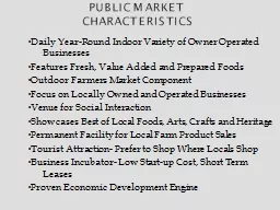 Public Market Characteristics