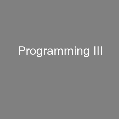 Programming III