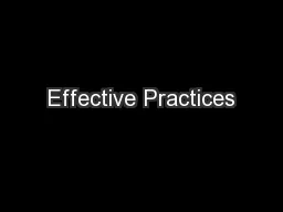 Effective Practices