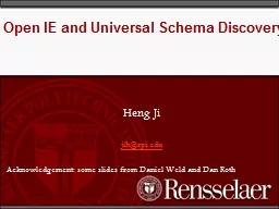 Open IE and Universal Schema Discovery