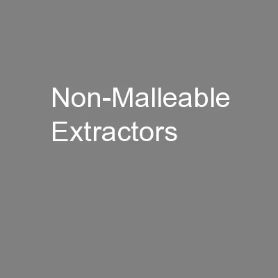 Non-Malleable Extractors