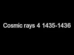 Cosmic rays 4 1435-1436