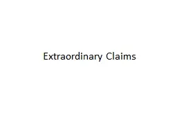 Extraordinary Claims