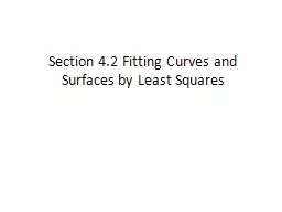 Section 4.2 Fitting Curves and Surfaces by Least