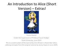 An Introduction to Alice (Short Version) – Extras!