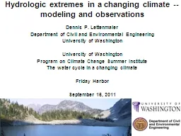 Hydrologic extremes in a changing climate --