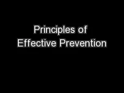 Principles of Effective Prevention