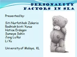 PERSONALITY FACTORS in