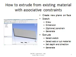 How to extrude from existing material with associative cons