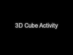 3D Cube Activity
