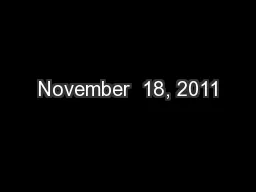 November  18, 2011