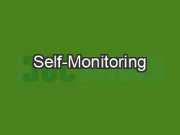 Self-Monitoring
