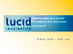 Implementing Local Search with Apache Solr and Lucene