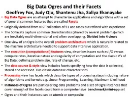 Big Data Ogres and their Facets