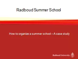 Radboud Summer School